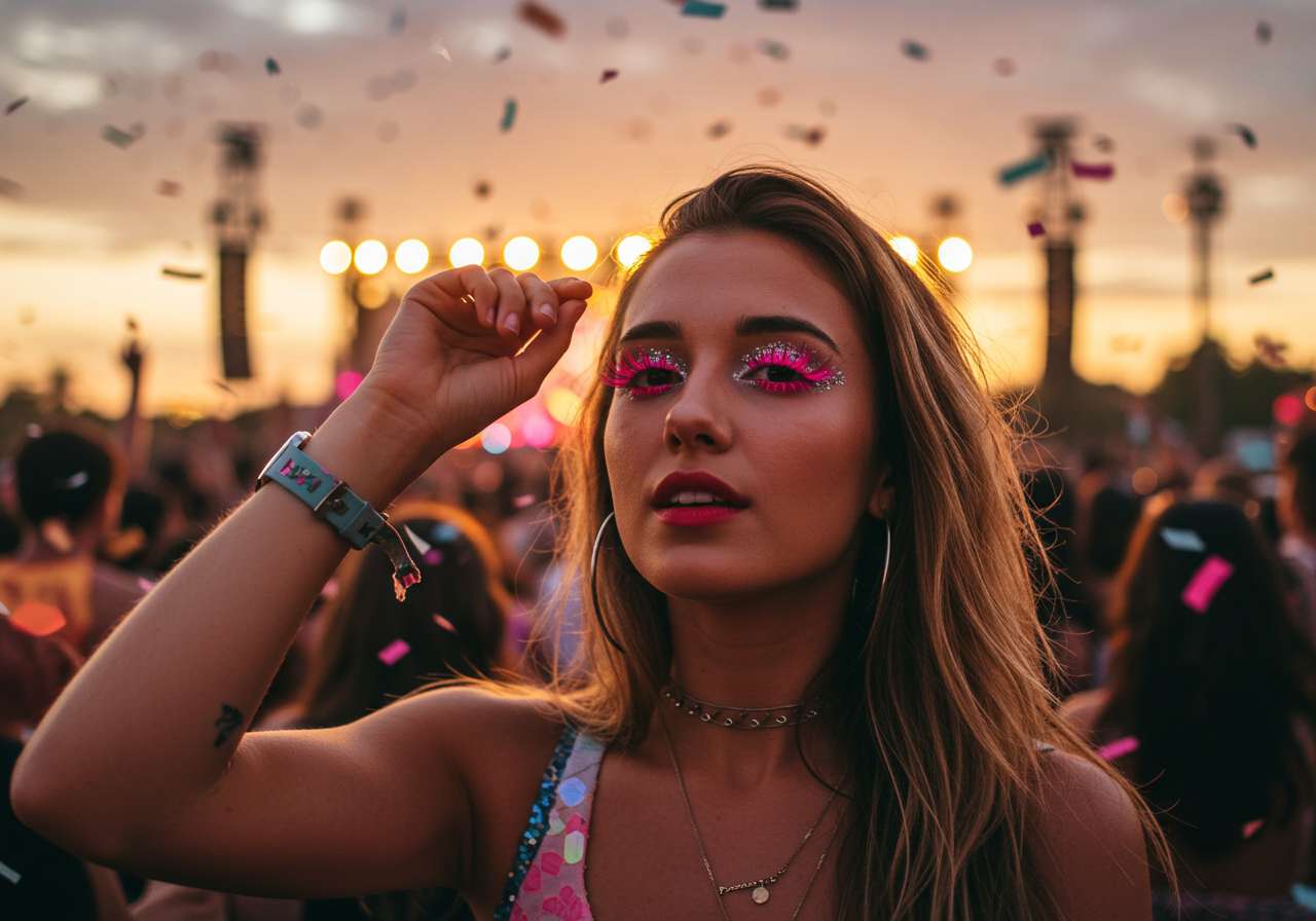 Colored & Glitter Lashes for Festivals: Dazzle with Every Blink