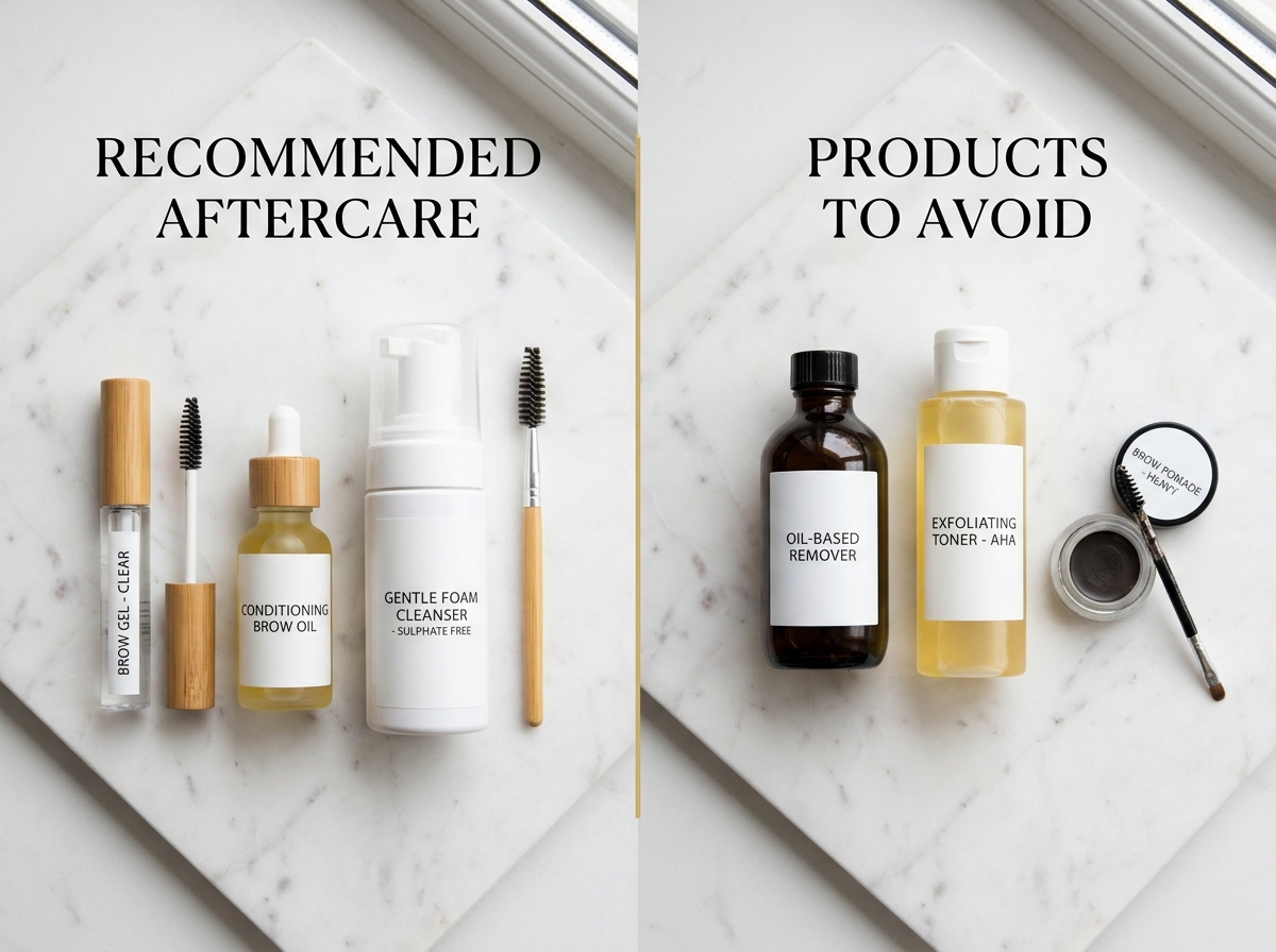 brow lamination aftercare products to use versus products to avoid