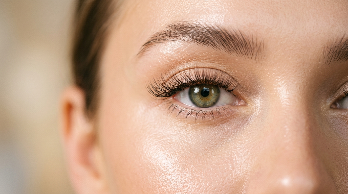 woman with featherweight lash extensions soft natural full look