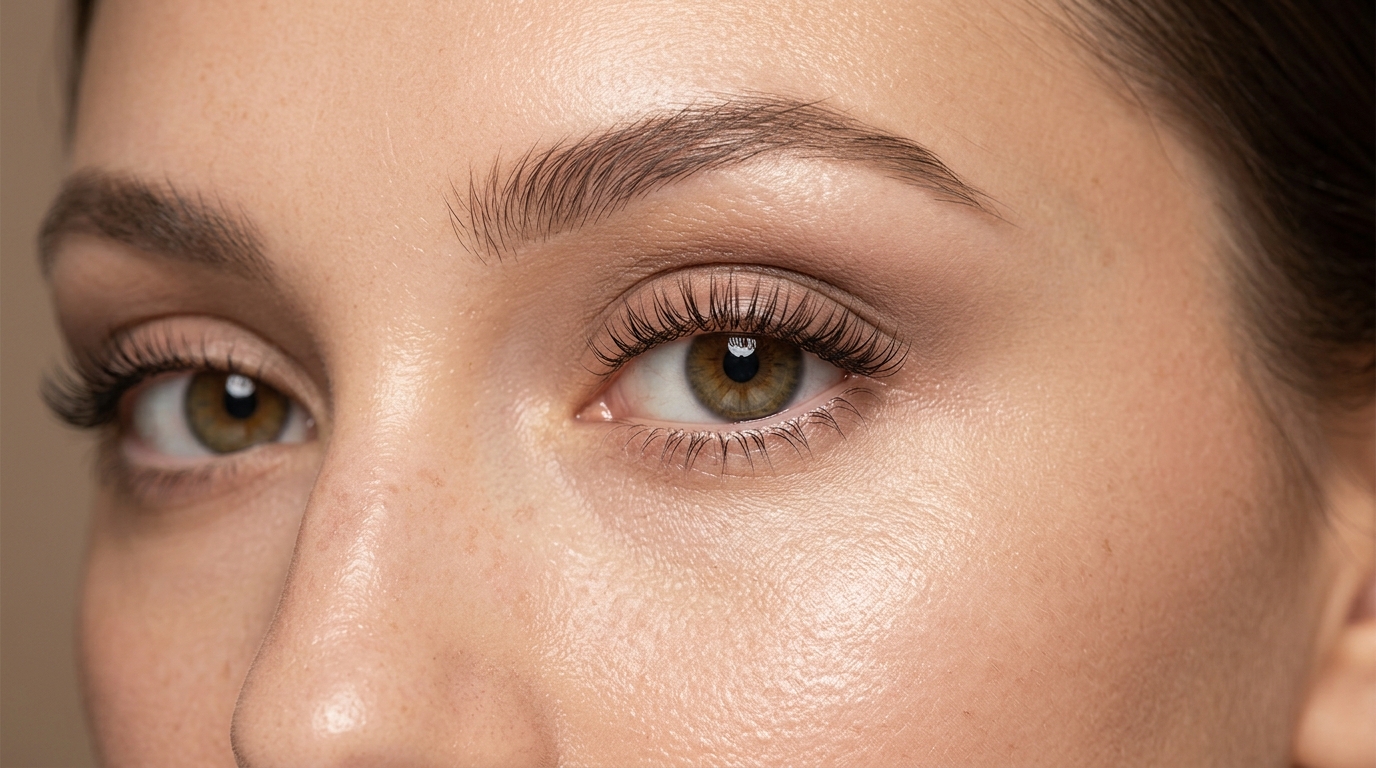 woman with short classic lash extensions natural polished defined look