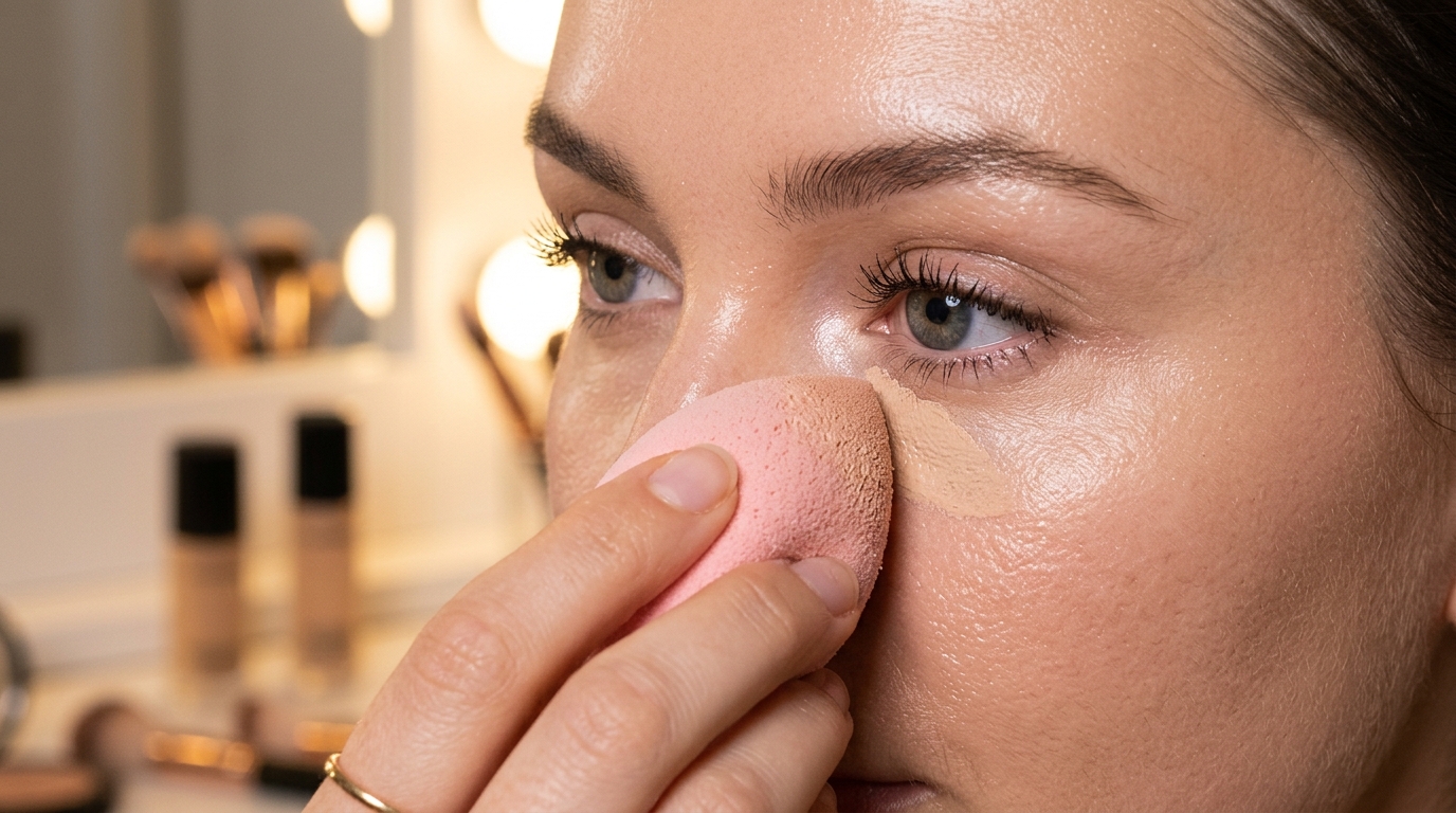 stippling sheer concealer under eye for glass skin dewy luminous effect