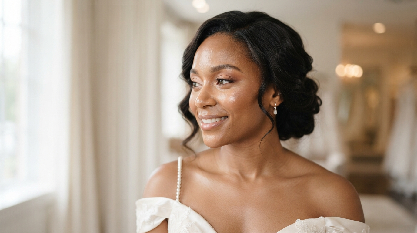 Bride with soft natural bridal lashes