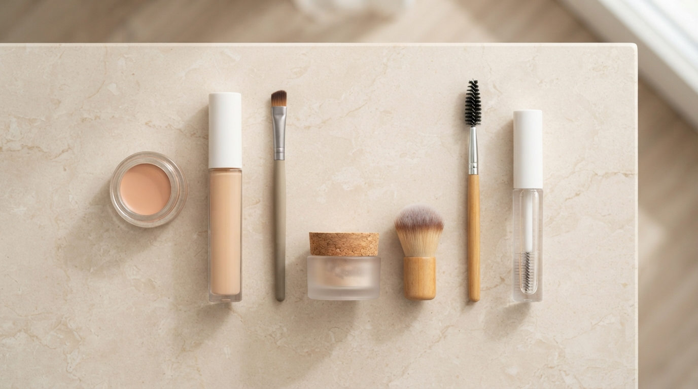Concealer and brow gel for faux bleached brows