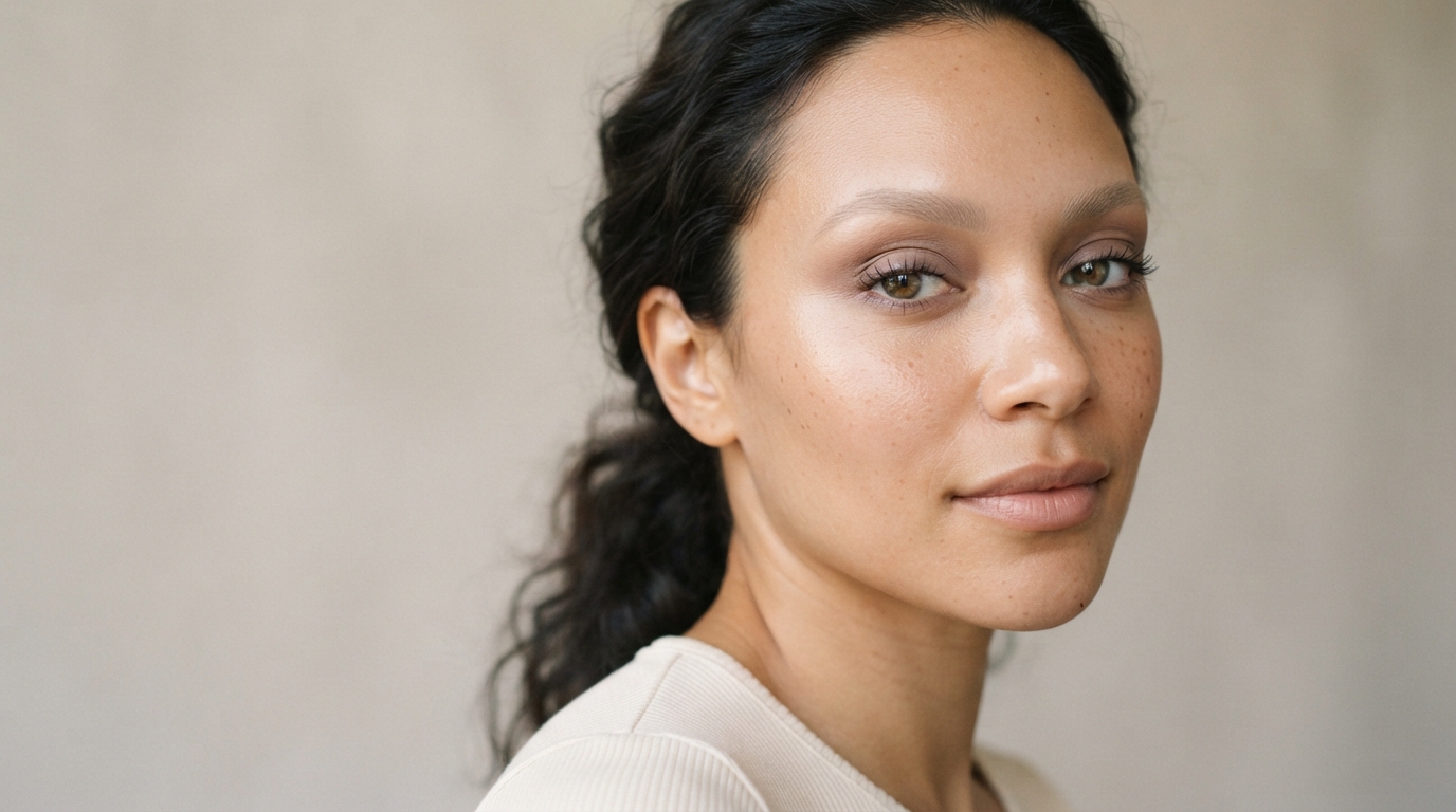 Temporary faux bleached brows with makeup