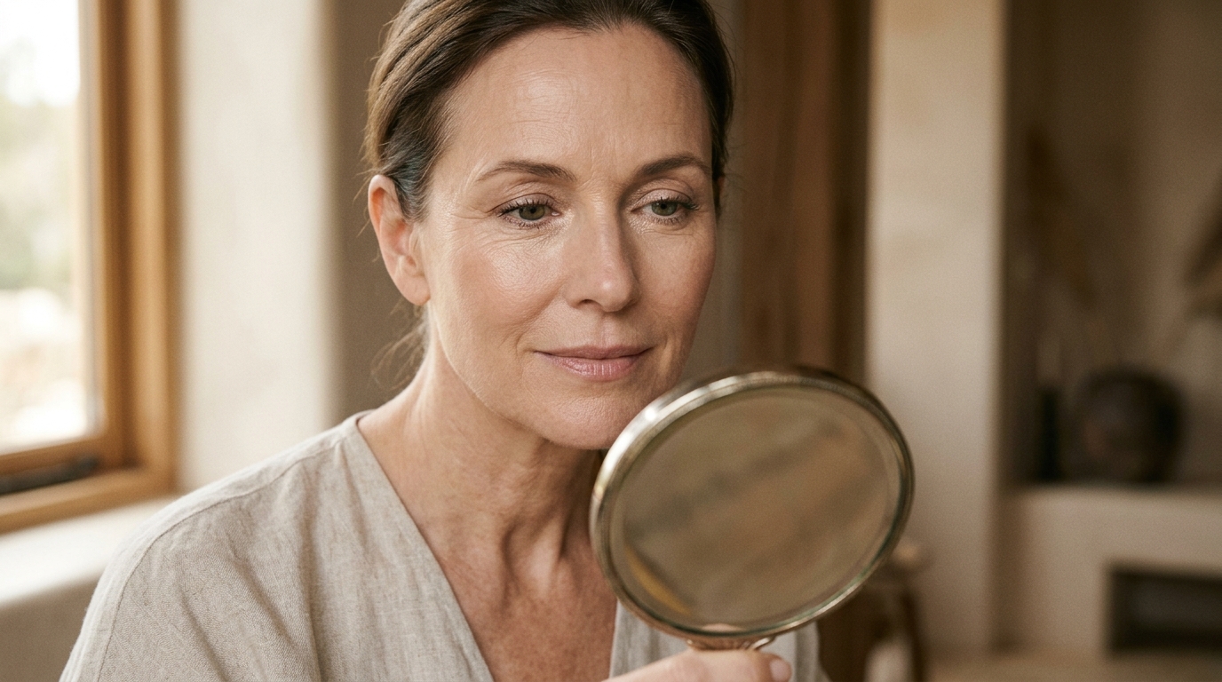 Subtle Aegyo Sal makeup on mature skin